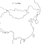 Blank Map Of Ancient China With Rivers And Mountains