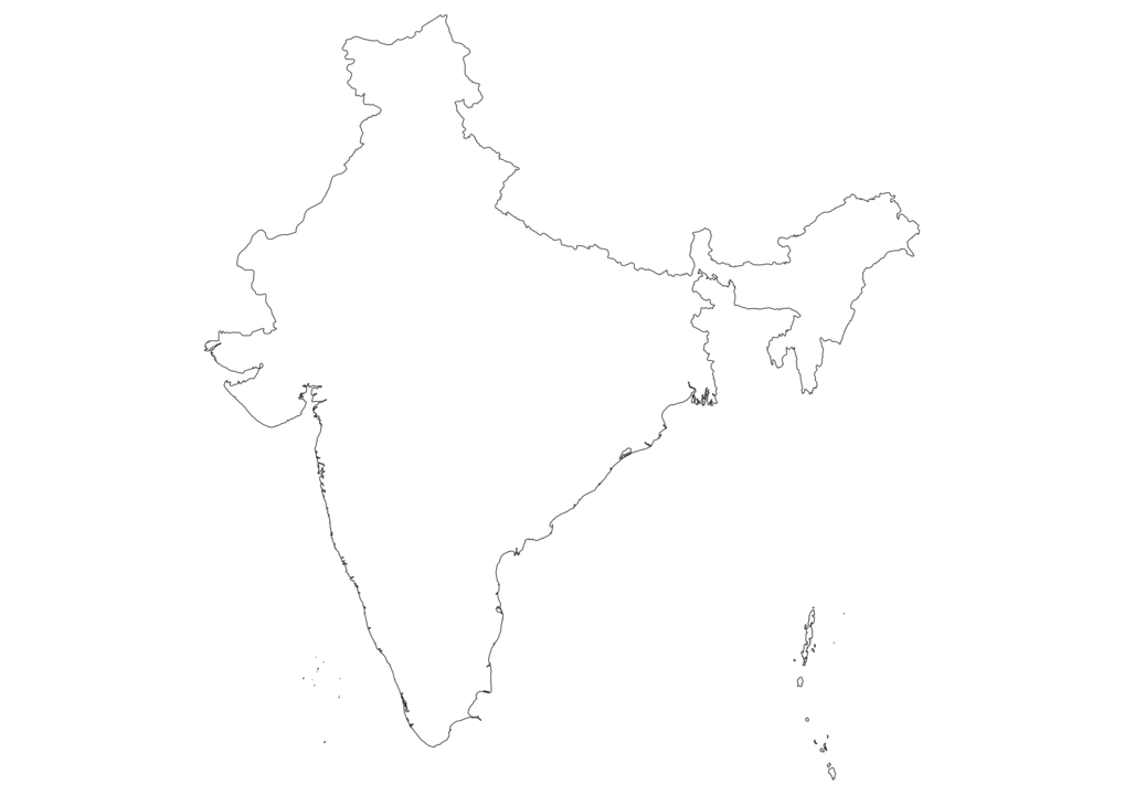 Blank Map Of India India Outline Map