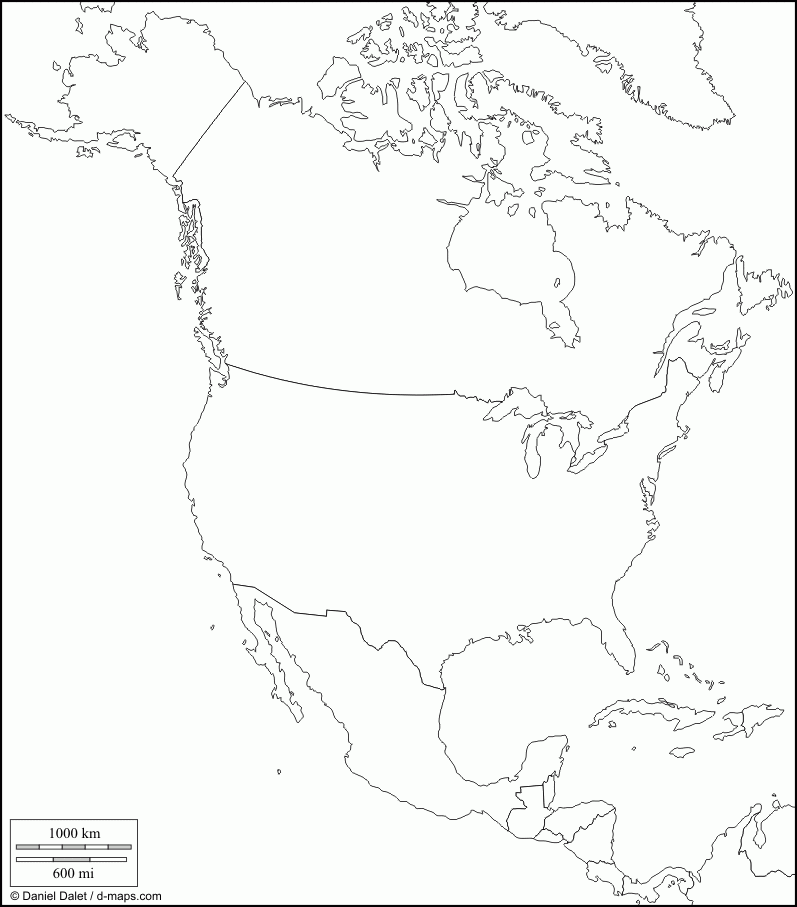 Blank Map Of North America Physical Features