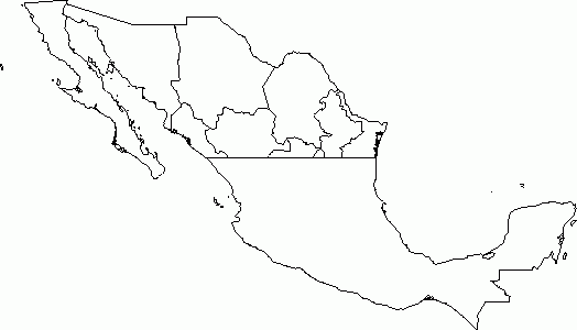 Blank Outline Map Of Mexico