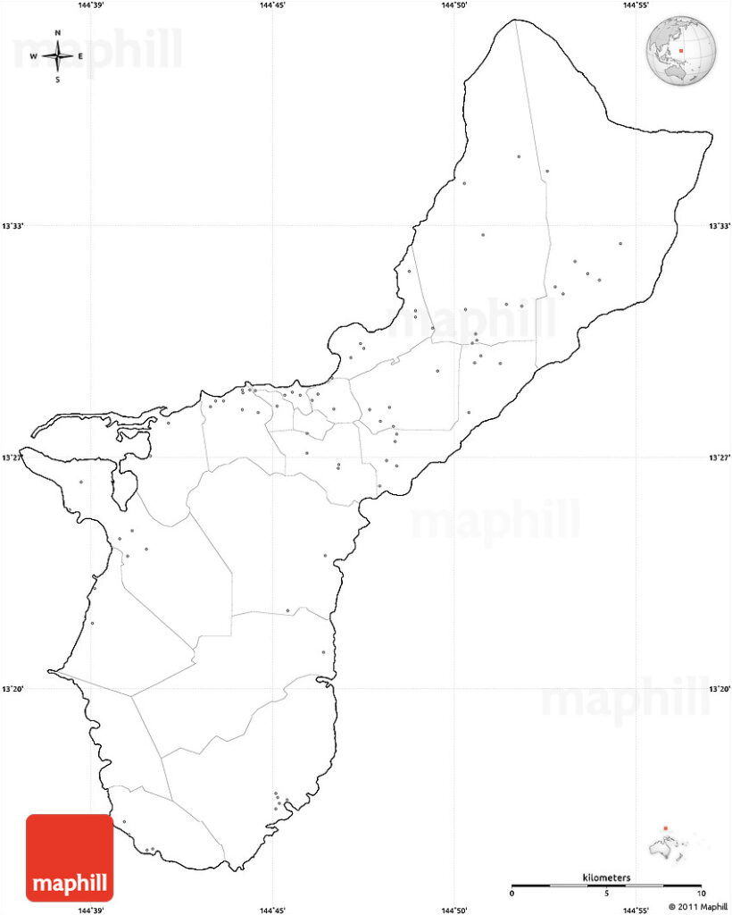 Blank Simple Map Of Guam No Labels