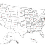 Blank United States Map Poster Picture States Capitals Usa Us 12 Inch