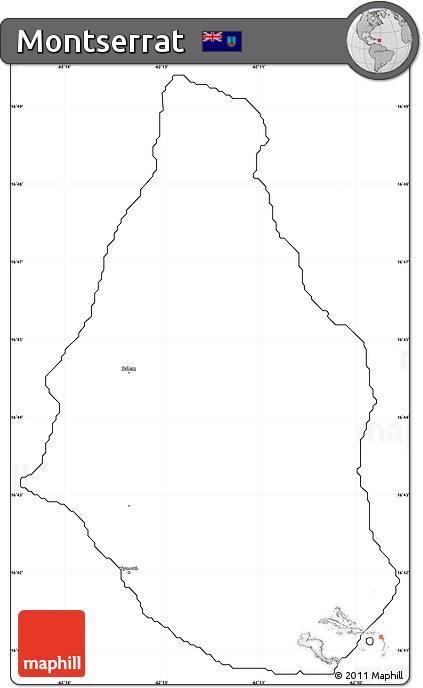 Free Blank Simple Map Of Montserrat