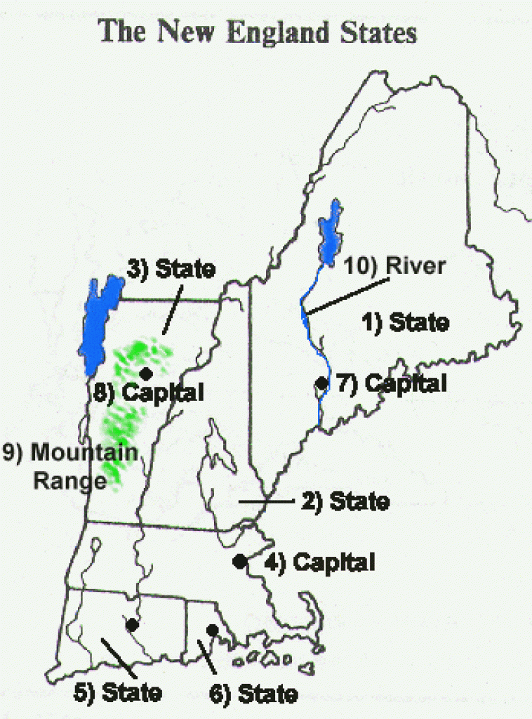 Free Printable Blank Map Of New England States New England States 