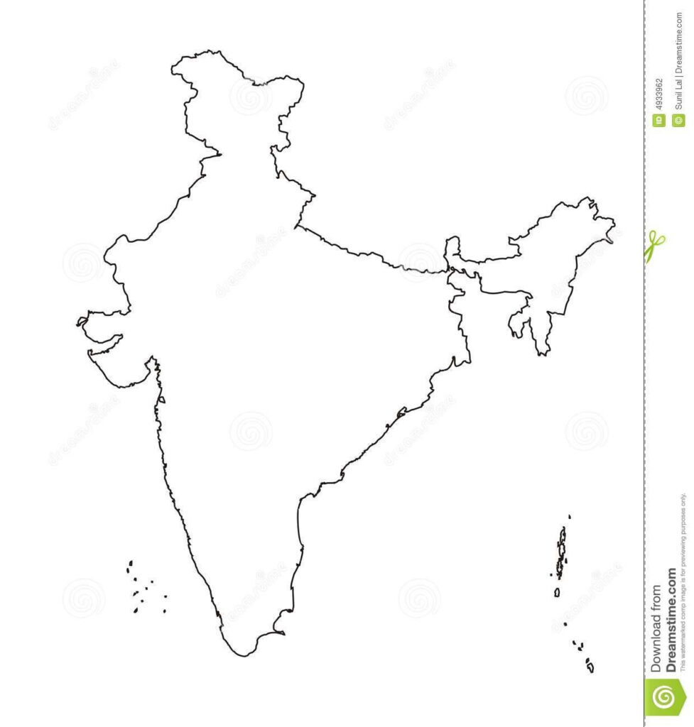 India Map Only Outline Map Of India Outline Only Southern Asia Asia 