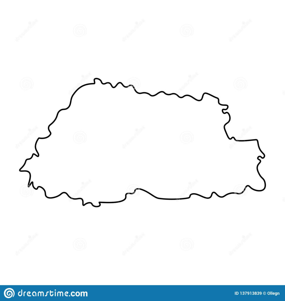 Map Of Bhutan Outline Stock Illustration Illustration Of Outline 
