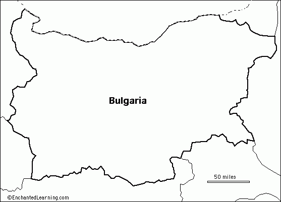Outline Map Bulgaria EnchantedLearning