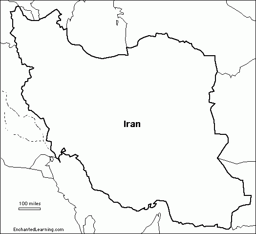 Outline Map Iran EnchantedLearning
