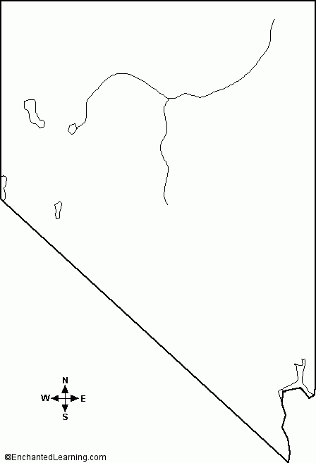 Outline Map Nevada EnchantedLearning
