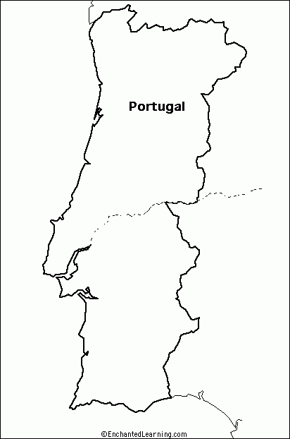 Outline Map Portugal EnchantedLearning Maps For Kids Portugal