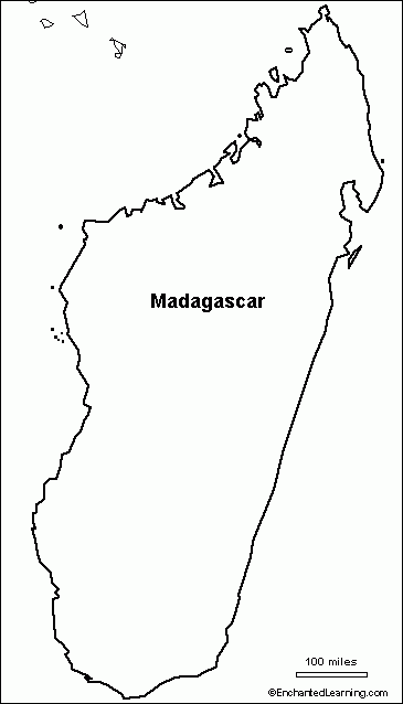 Outline Map Research Activity 3 Madagascar EnchantedLearning