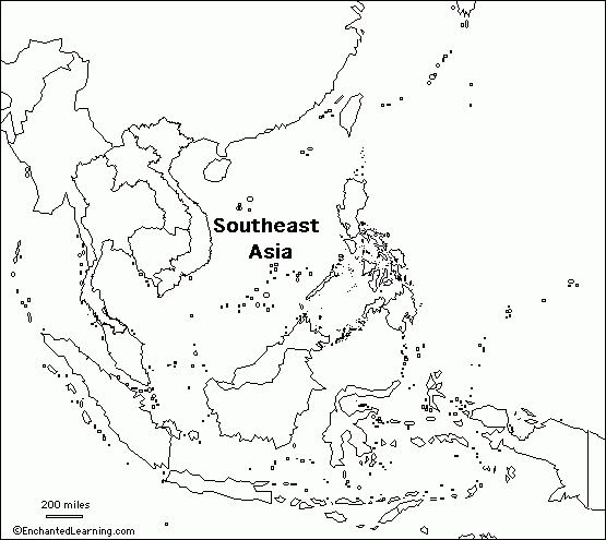 Outline Map Southeast Asia EnchantedLearning