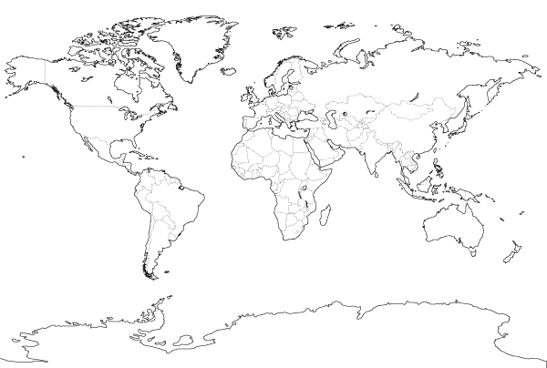 Outline World Map Pdf And Vector Eps 123Freevectors
