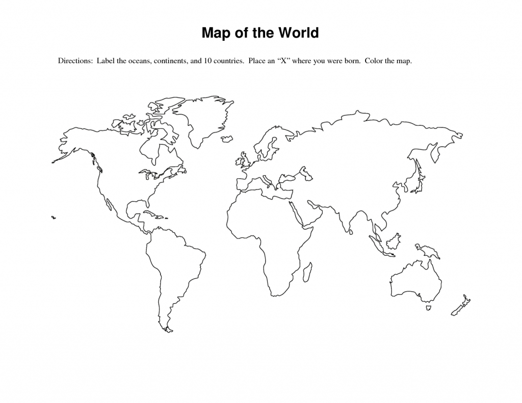 Political World Map With White Continents And Oceans B6A Ecc