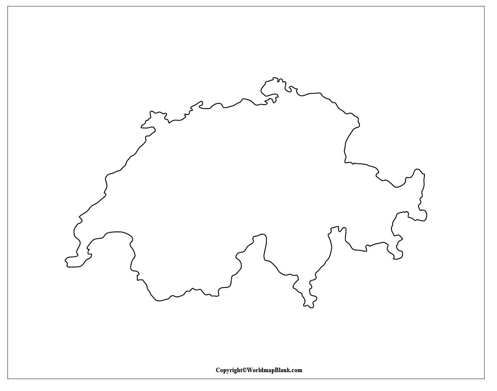 Printable Blank Map Of Switzerland Outline Transparent PNG Map