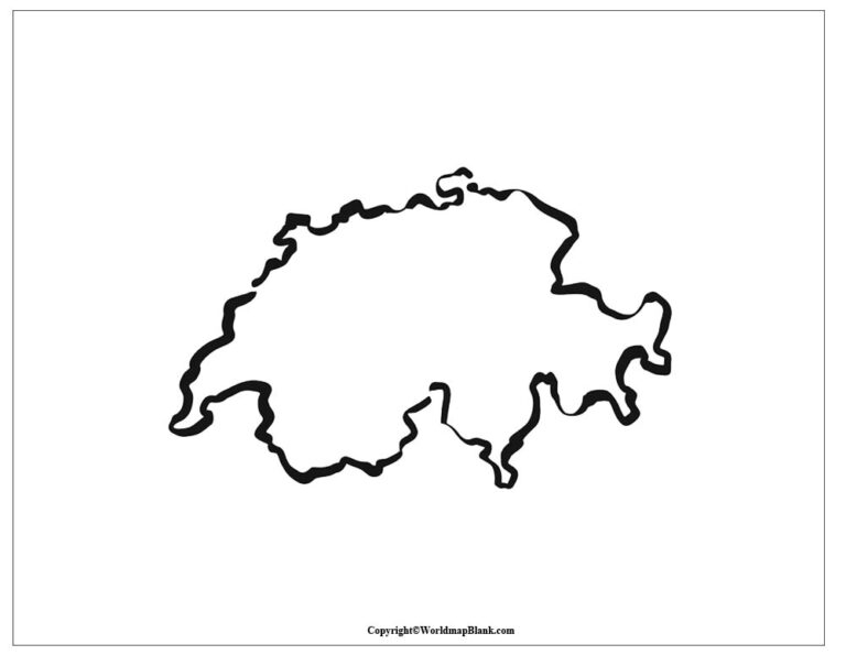 Printable Blank Map Of Switzerland Outline Transparent PNG Map