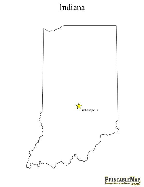 Printable State Capital Map Of Indiana State Capitals Map State