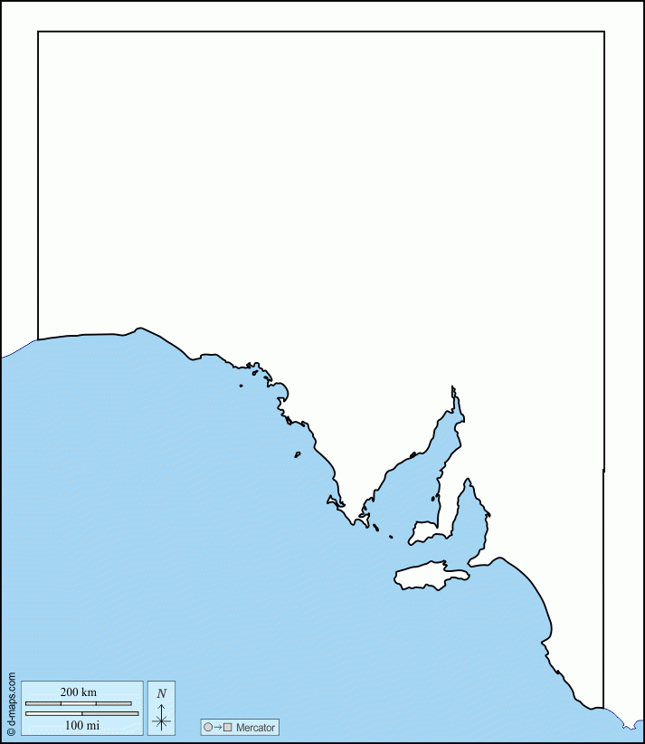 South Australia Free Map Free Blank Map Free Outline Map Free Base 