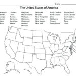 States And Capitals Blank Map Quiz Free Worksheets Samples