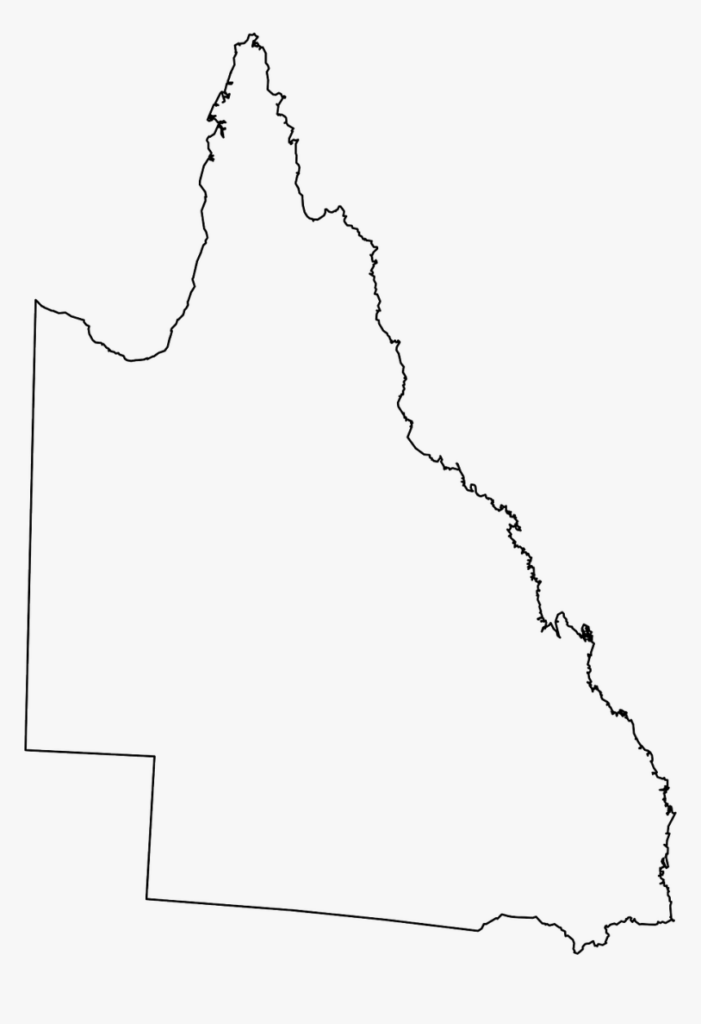 Transparent Australia Map Clipart Map Of Queensland Outline HD Png 